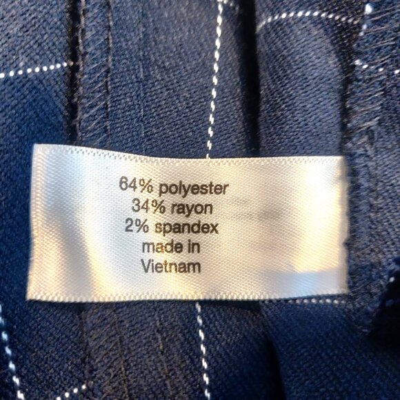 Lane Bryant Women Size 24 NWT Navy Windowpane Nautical Perfect Drape Ankle Pants - Picture 10 of 12